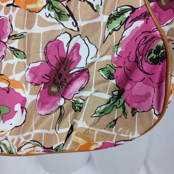 2/$30 NWT GEORGE Spring Ready Floral Tan and Pink HandBag - Picture 2 of 11